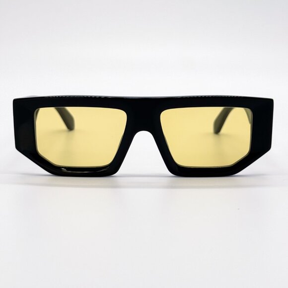 NEW OFF-WHITE OERI13F VANCOUVER 1018 SUNGLASSES UNISEX BLACK SQUARE - Picture 3 of 10